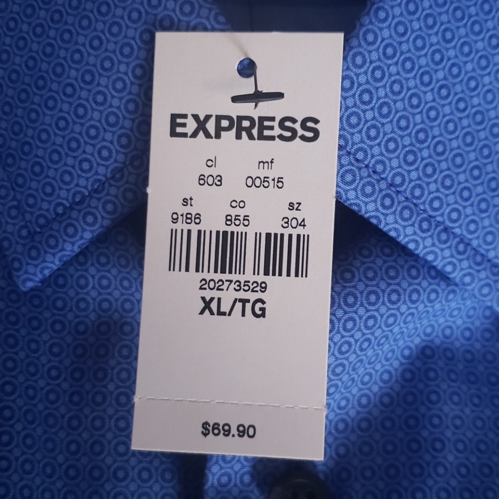 Express Blue Button Down - Picture 3 of 6